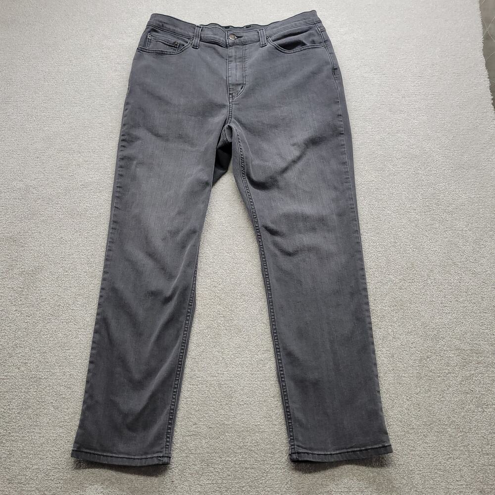 LL Bean Mens Jeans 35x29 Gray Stretch Denim Straight Leg Casual Pants